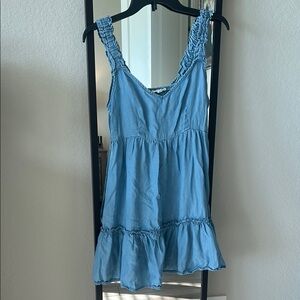Blu Pepper Light Blue Ruffle Tank Dress